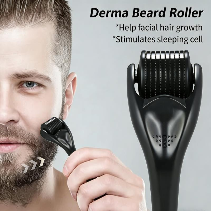Beard Growth Serum & Derma Roller Kit, Beard Care Nutritional Oil, Making Beards Thicker and More Shiny, Daily Beard Care Products for Men