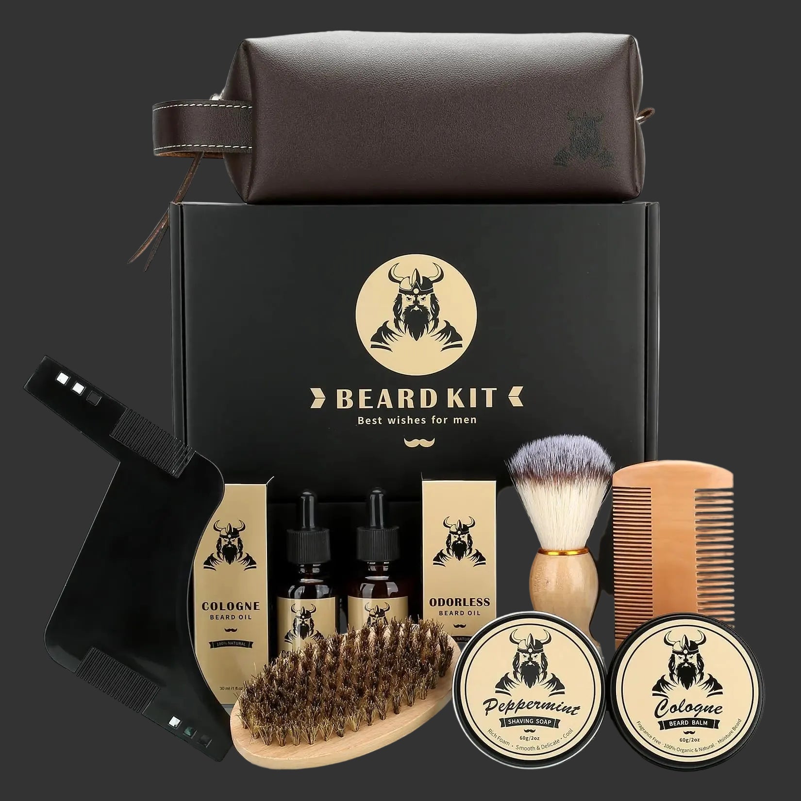 Beard Care Kit Gifts for Men 9 Pcs Beard Grooming Kit Beard Club Kit is a Unique Mens Gifts for Men Dad Husband Boyfriend Fathers Day Anniversary Birthday Christmas Gifts Ideas for Dad Him Boss